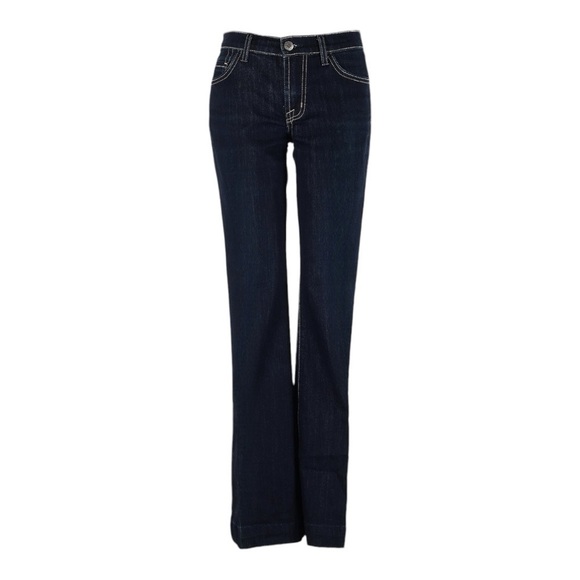 David Kahn Denim - David Kahn Dark Wash Ankle Kick Crop Jeans Size 27 Classic Relaxed Fit